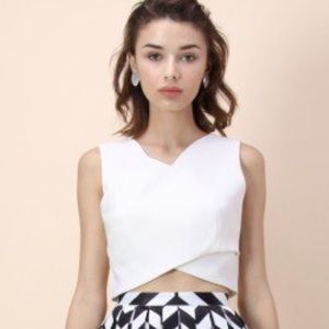 Savvy Cross Wrapped Crop Top